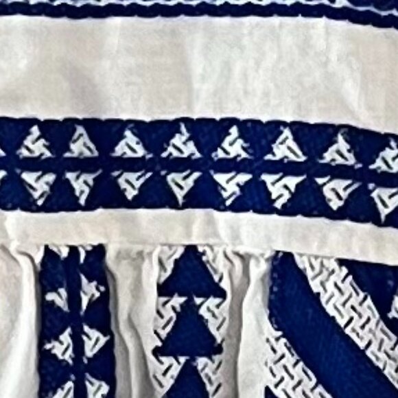 Flutter-Sleeve V-Neck Jacquard Mini Swing Dress - Tanzanite - Picture 6 of 8